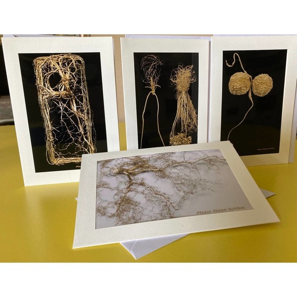 - Set of 4 Metallic Art Print Blank Greeting Cards W/ Envelope - Art by my… - Picture 8 of 14